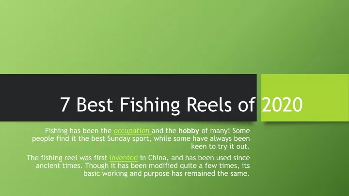 7 best fishing reels of 2020