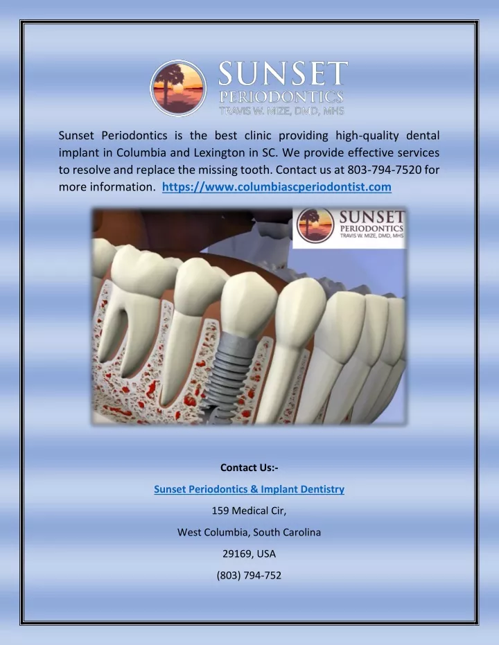 sunset periodontics is the best clinic providing