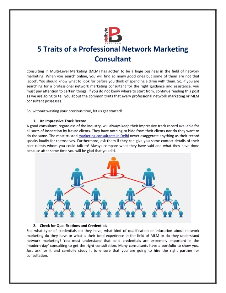 5 traits of a professional network marketing