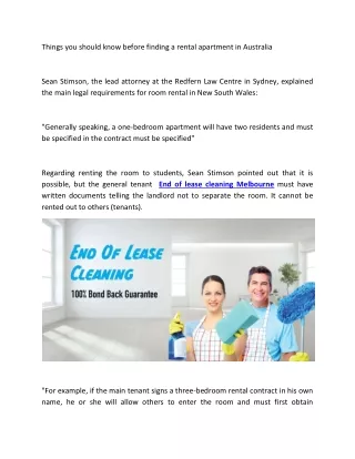 End of lease cleaning Melbourne