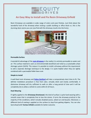 An Easy Way to Install and Fix Resin Driveway Enfield