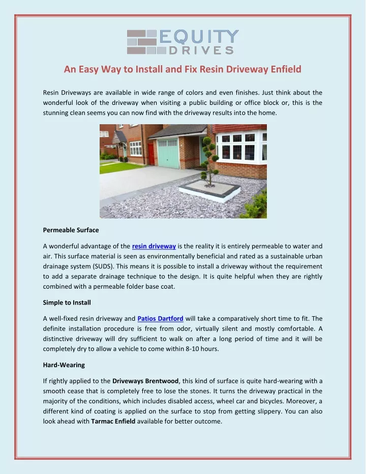 an easy way to install and fix resin driveway