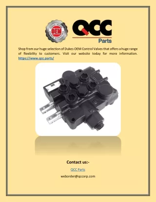 (QCC Parts) | Leading Supplier of Dyna, Webster, Dukes & Hydraguide