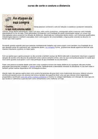 curso de corte e costura a distancia