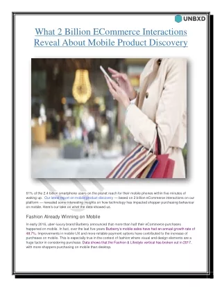 What 2 Billion ECommerce Interactions Reveal About Mobile Product Discovery