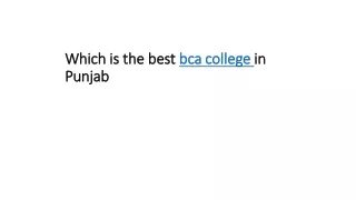 which is the best bca college in punjab