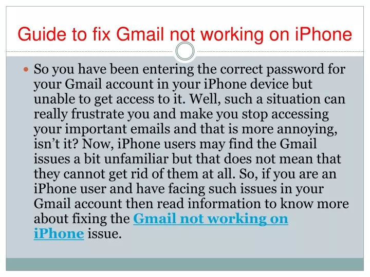 guide to fix gmail not working on iphone