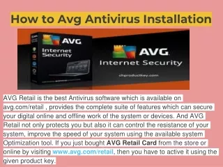 how to avg antivirus installation