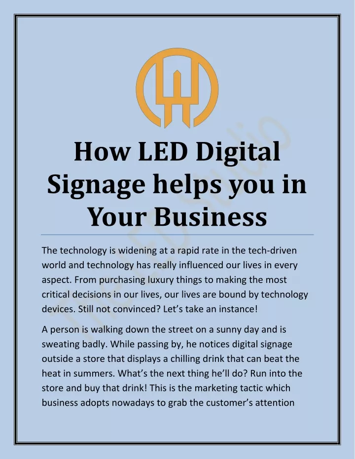 how led digital signage helps you in your business