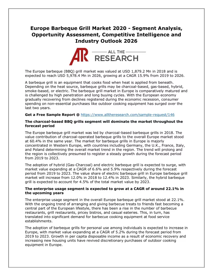 europe barbeque grill market 2020 segment
