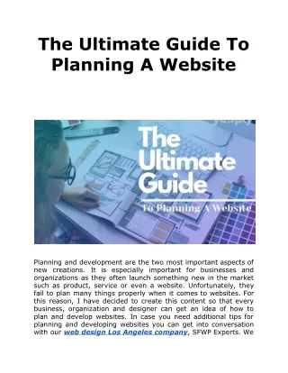 the ultimate guide to planning a website