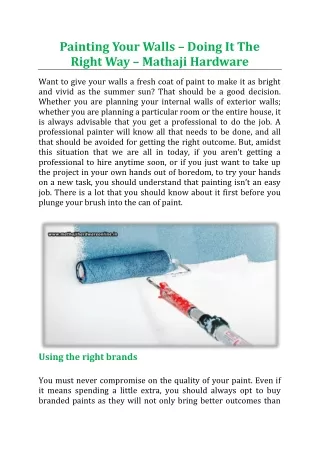 painting your walls doing it the right