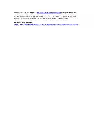 oceanside slab leak repair slab leak detection