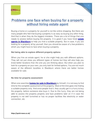 Problems one face when buying for a property without hiring estate agent