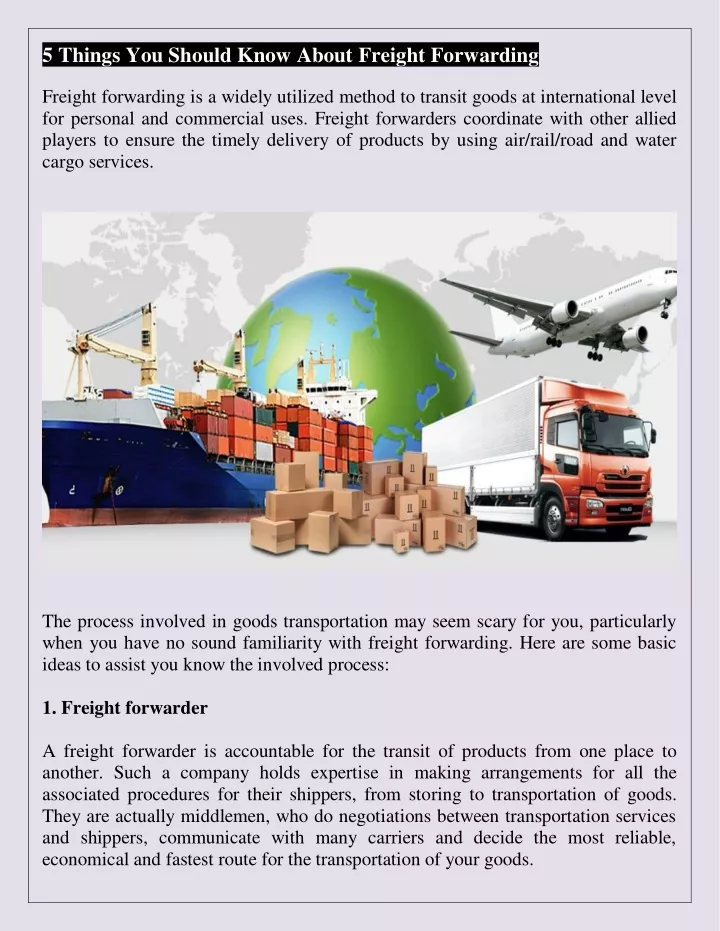 5 things you should know about freight forwarding