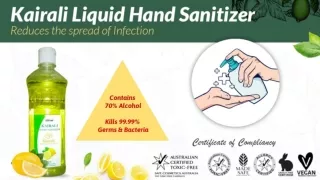 Kairali liquid hand sanitizer helps reduce the spread of Infection