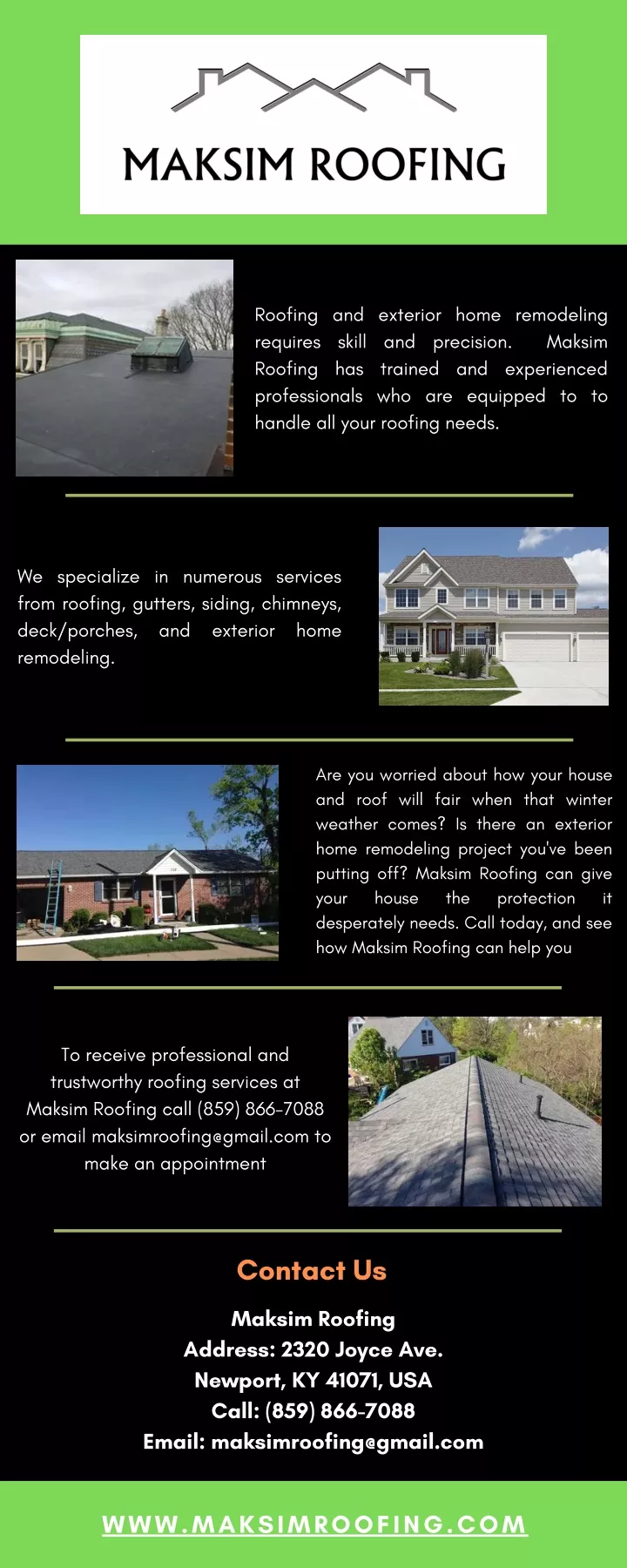 roofing and exterior home remodeling requires