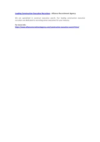 leading construction executive recruiters