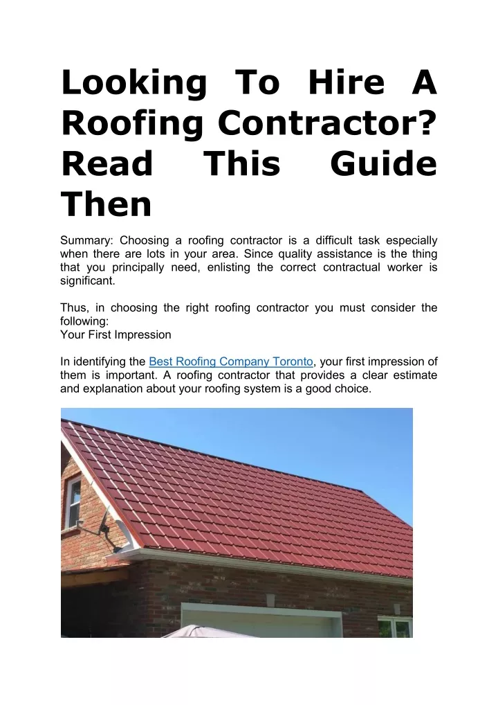 looking to hire a roofing contractor read this