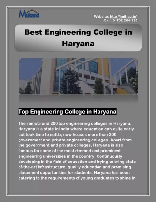 Top Private Engineering Colleges in Haryana - Best Engineering College in Haryana