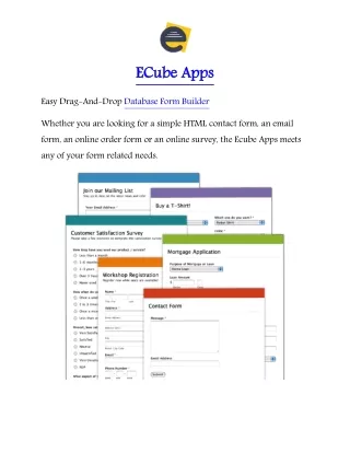 Free Online Database Form Builder, Web Form & HTML Form Builder - Ecube Apps