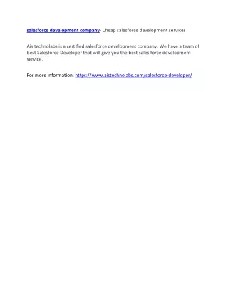 salesforce development company cheap salesforce