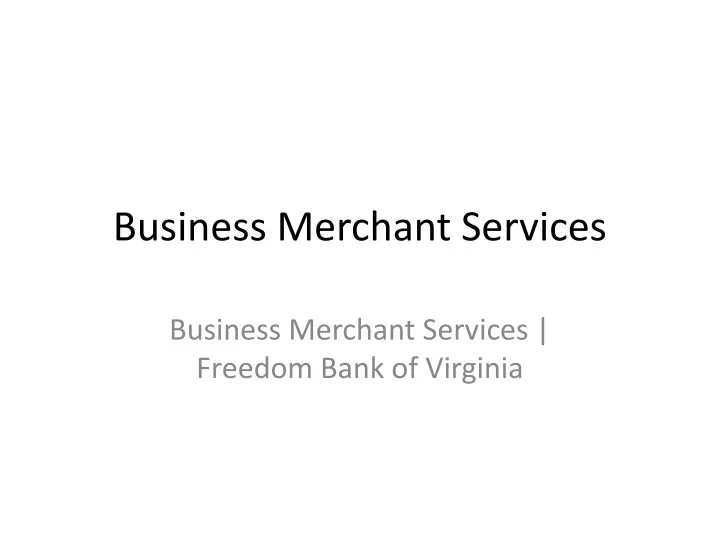 business merchant services
