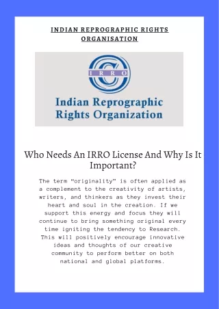 Who Needs An IRRO License And Why Is It Important?