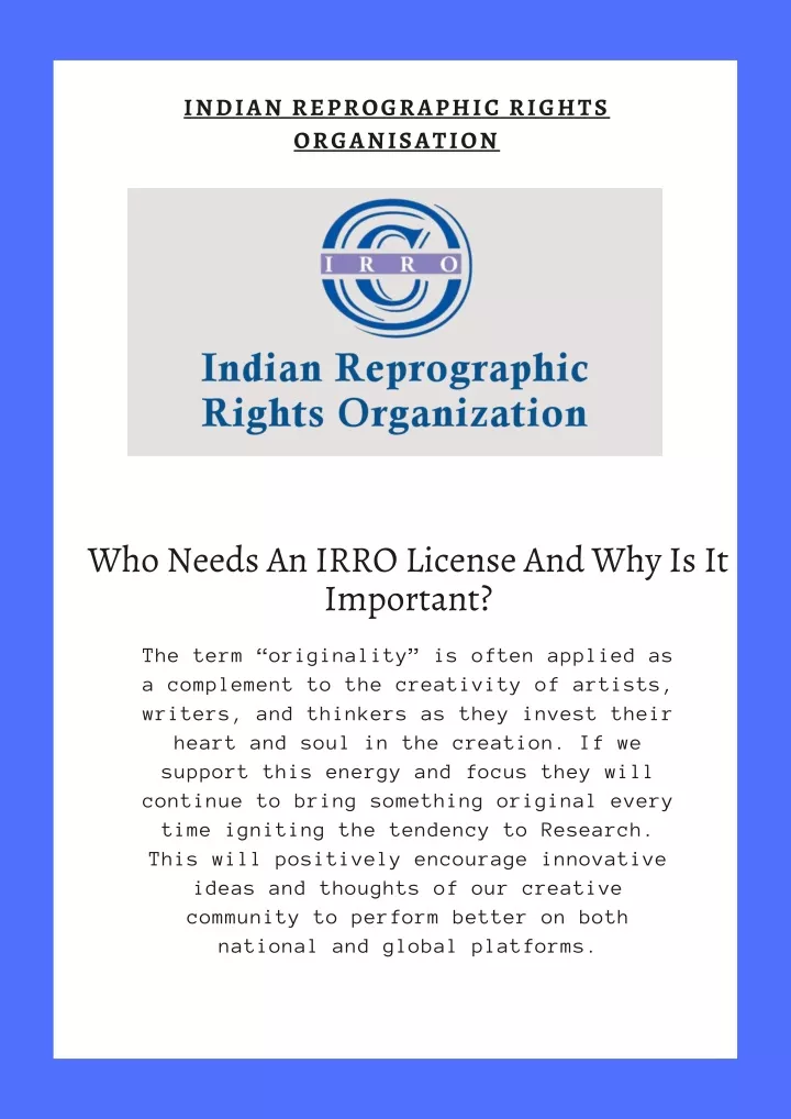 indian reprographic rights organisation