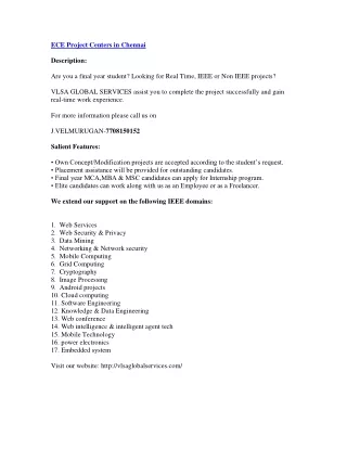 ece project centers in chennai description