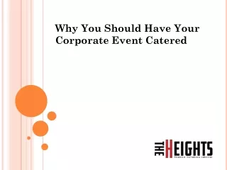 why you should have your corporate event catered