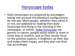 Daily Today | Today Horoscope