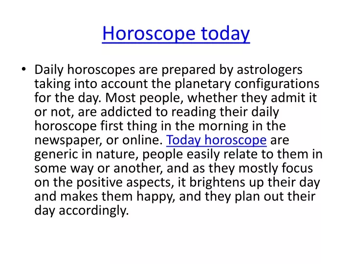 horoscope today