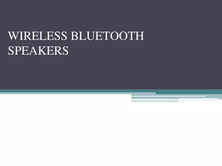 wireless bluetooth speakers