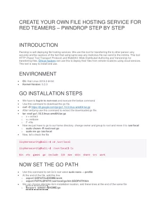 CREATE YOUR OWN FILE HOSTING SERVICE FOR RED TEAMERS – PWNDROP STEP BY STEP