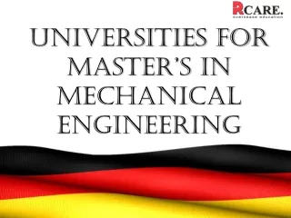 Universities For Master’s In Mechanical Engineering