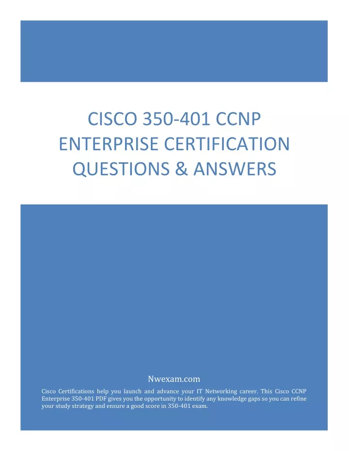 cisco 350 401 ccnp enterprise certification