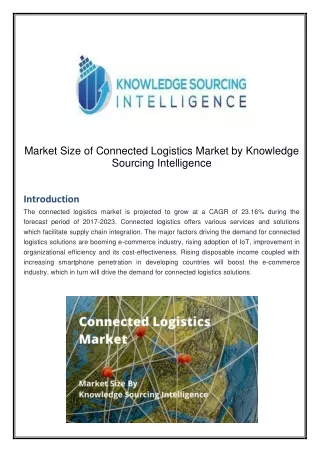 Market Size of Connected Logistics Market by Knowledge Sourcing