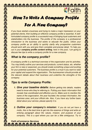 how how to write a company profile to write