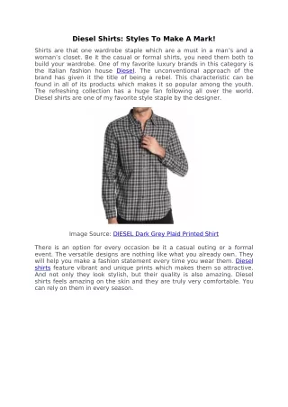 diesel shirts styles to make a mark
