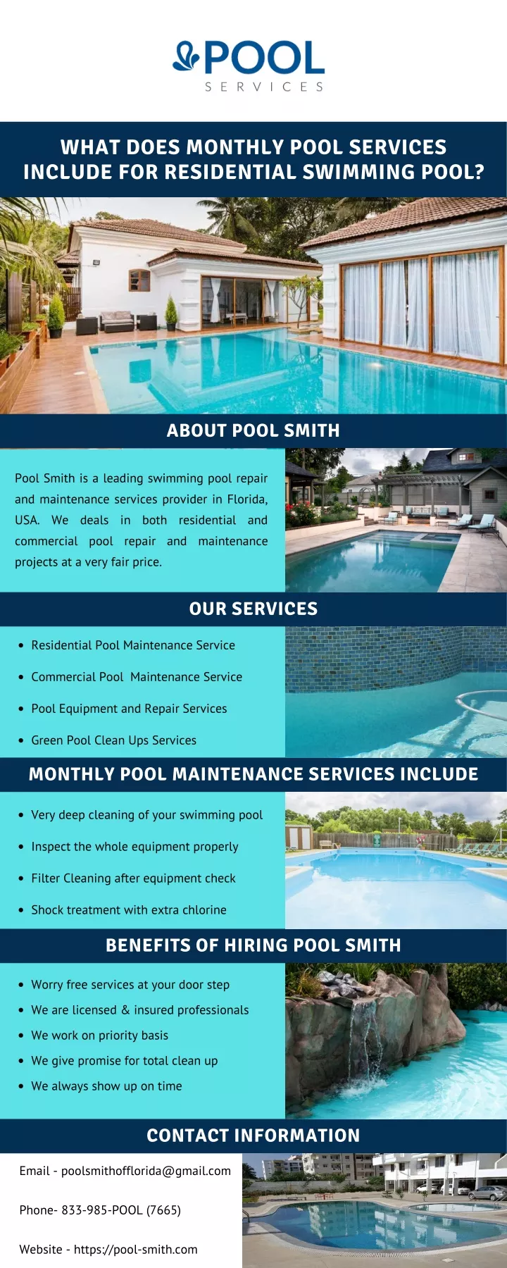what does monthly pool services include