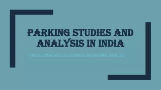 parking studies and analysis in india