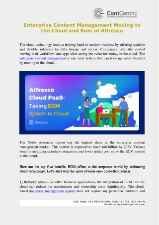 enterprise content management moving to the cloud