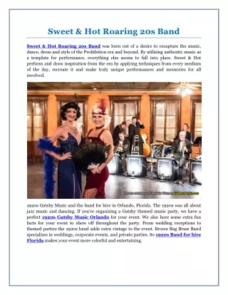 Sweet & Hot Roaring 20s Band