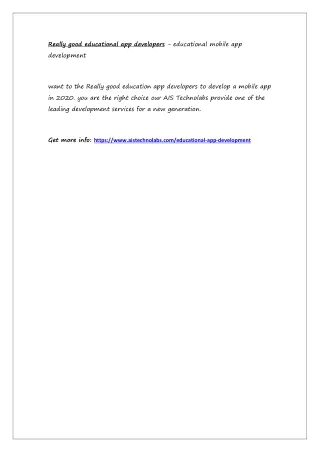 really good educational app developers