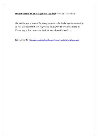 convert website to iphone app few easy step with