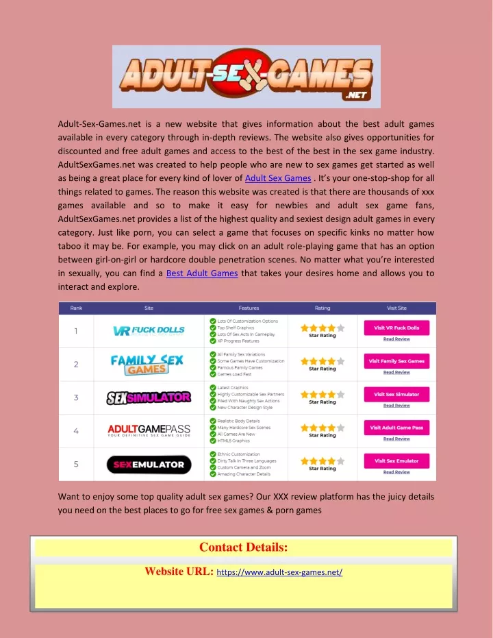 adult sex games net is a new website that gives