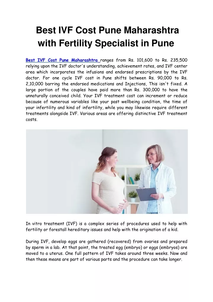 best ivf cost pune maharashtra with fertility specialist in pune