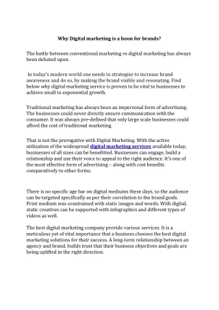 why digital marketing is a boon for brands