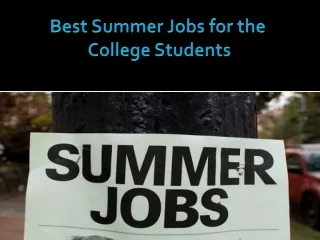 Looking Best Summer Jobs of the College Students- Choose BookMyEssay